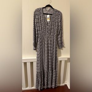 WESLEEROSE Smocked Floral Ruffle Maxi Dress